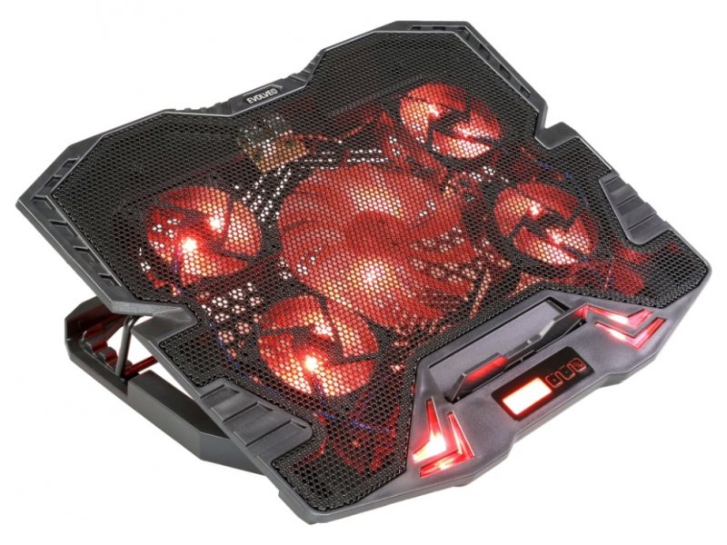 EVOLVEO Ania 5R, chladicí podstavec pro notebook, červené podsvícení - obrázek produktu