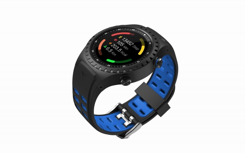 EVOLVEO SportWatch M1S, chytré sportovní hodinky s podporou SIM, modročerný pásek - obrázek č. 2