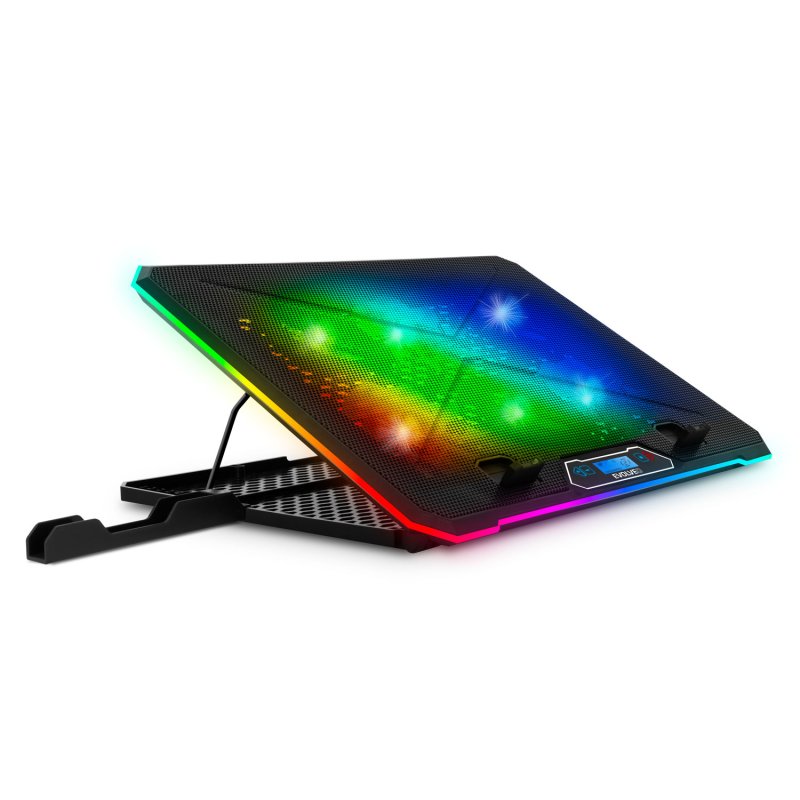 EVOLVEO Ania 9RGB, chladící podložka pod notebook, 6x ventilátor, RGB podsvícení ventilátorů a obvod - obrázek č. 3