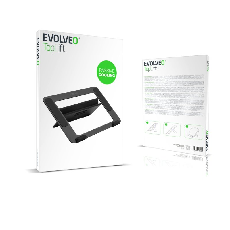 EVOLVEO TopLift, hliníkový podstavec pod notebook, černý - obrázek č. 2