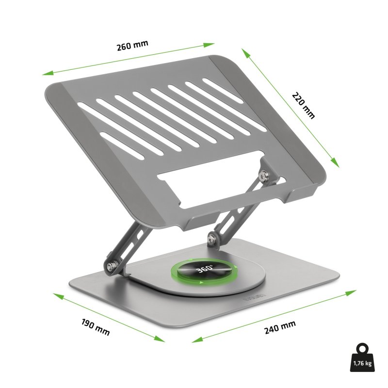 EVOLVEO CoolGuy, stojan pod notebook, 17", záruka 5 let, šedý - obrázek č. 1