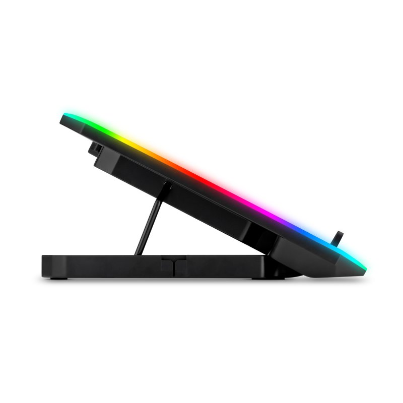 EVOLVEO CoolPro, chladící podložka pod notebook, 2x ventilátor, RGB podsvícení, černá - obrázek č. 8