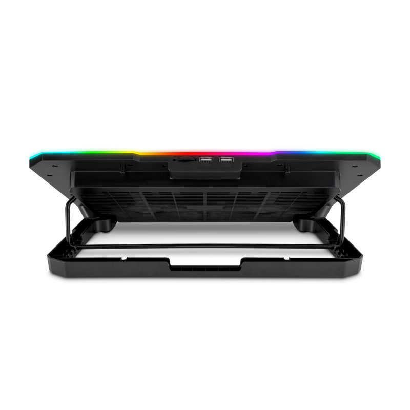 EVOLVEO CoolPro, chladící podložka pod notebook, 2x ventilátor, RGB podsvícení, černá - obrázek č. 7