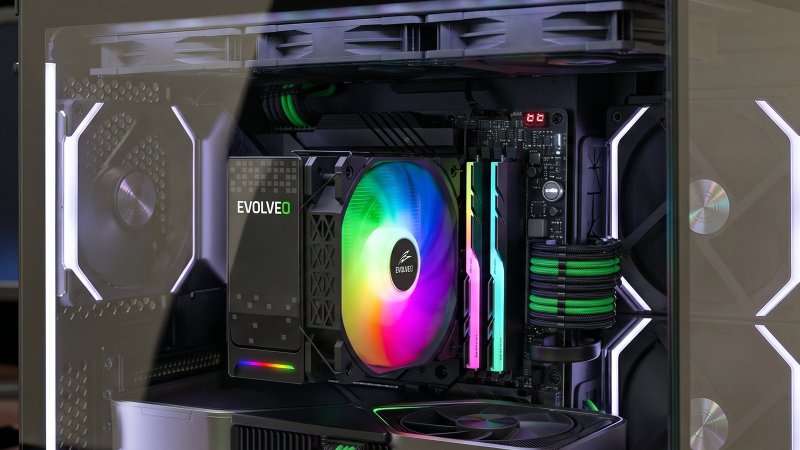 EVOLVEO QuietCool5, CPU chladič, 6x heatpipe, černý - obrázek č. 12