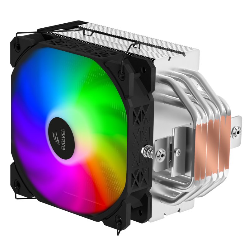 EVOLVEO QuietCool5, CPU chladič, 6x heatpipe, černý - obrázek č. 9