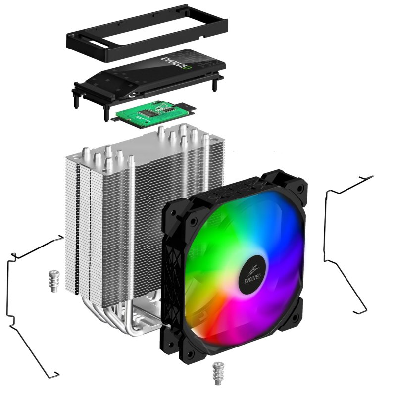 EVOLVEO QuietCool5, CPU chladič, 6x heatpipe, černý - obrázek č. 4