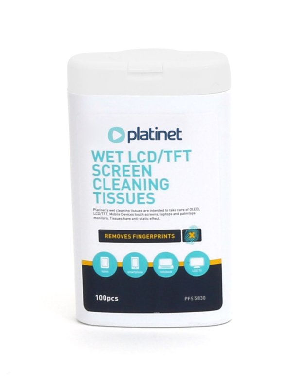 Platinet PFS5830 vlhčené čistící ubrousky na  LCD 11x9,4 cm 100 ks - obrázek produktu