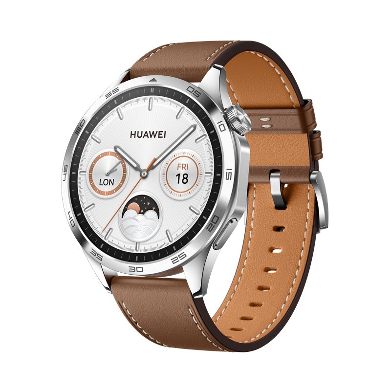 Huawei Watch GT 4/ 46mm/ Silver/ Elegant Band/ Brown - obrázek produktu