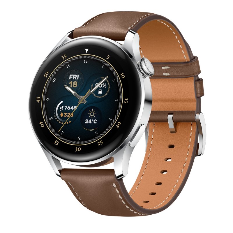 Huawei Watch 3 Pro/ Silver/ Elegant Band/ Brown - obrázek produktu