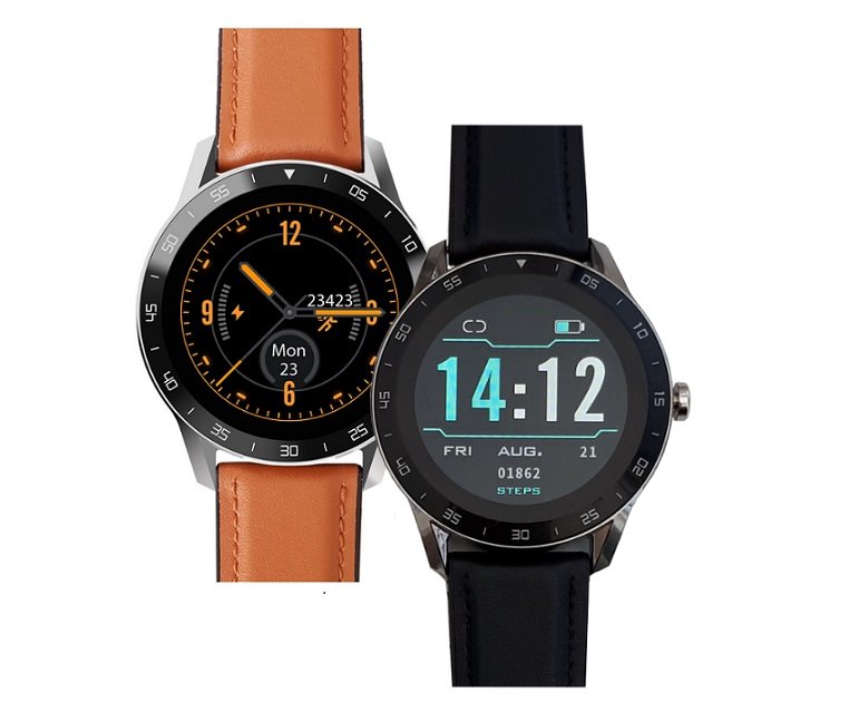 iGET BLACKVIEW GX1 Brown - chytré hodinky, 5 ATM,LCD 1.3",260mAh, pásek silikon + eko kůže v balení! - obrázek produktu