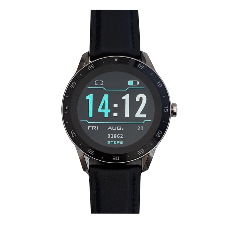 iGET BLACKVIEW GX1 Black - chytré hodinky, 5 ATM,LCD 1.3",260mAh, pásek silikon + eko kůže v balení! - obrázek č. 1