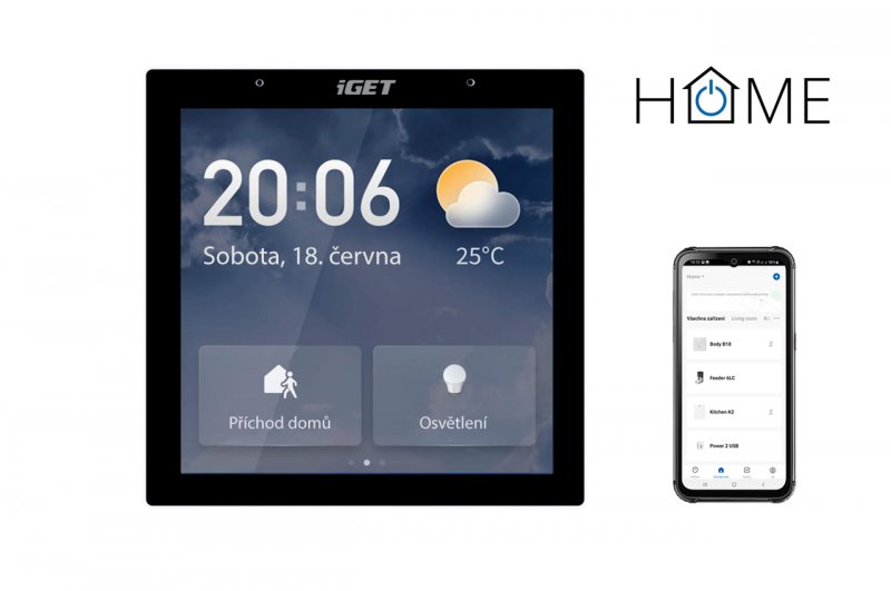 iGET HOME GW6 Control 4" LCD Gateway - brána Wi-Fi/ Bluetooth/ Zigbee 3.0, Philips HUE,Tuya,Andr,iOS - obrázek produktu