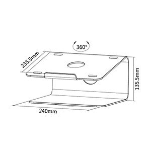 NewStar držák na notebook otočný o 360,ergonomický, 10-17", stříbrný - obrázek č. 4