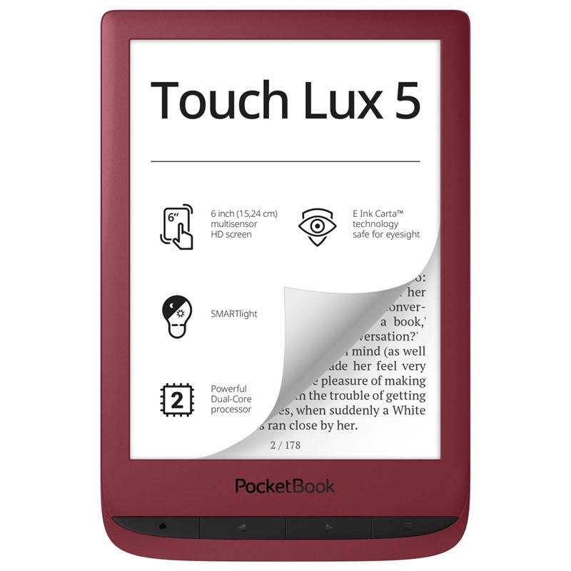 E-book POCKETBOOK 628 Touch Lux 5, Red - obrázek produktu