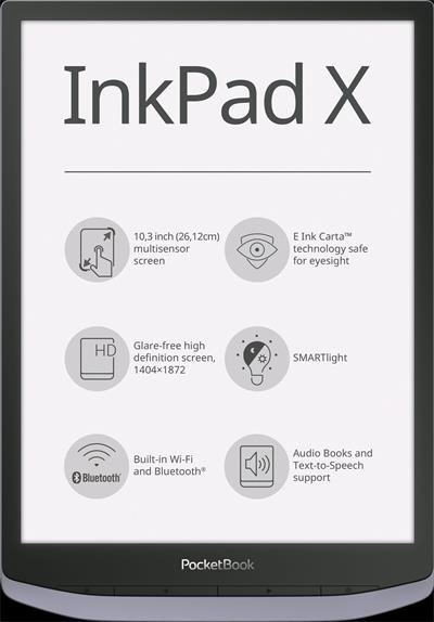 E-book POCKETBOOK InkPad X Metallic Grey - obrázek produktu