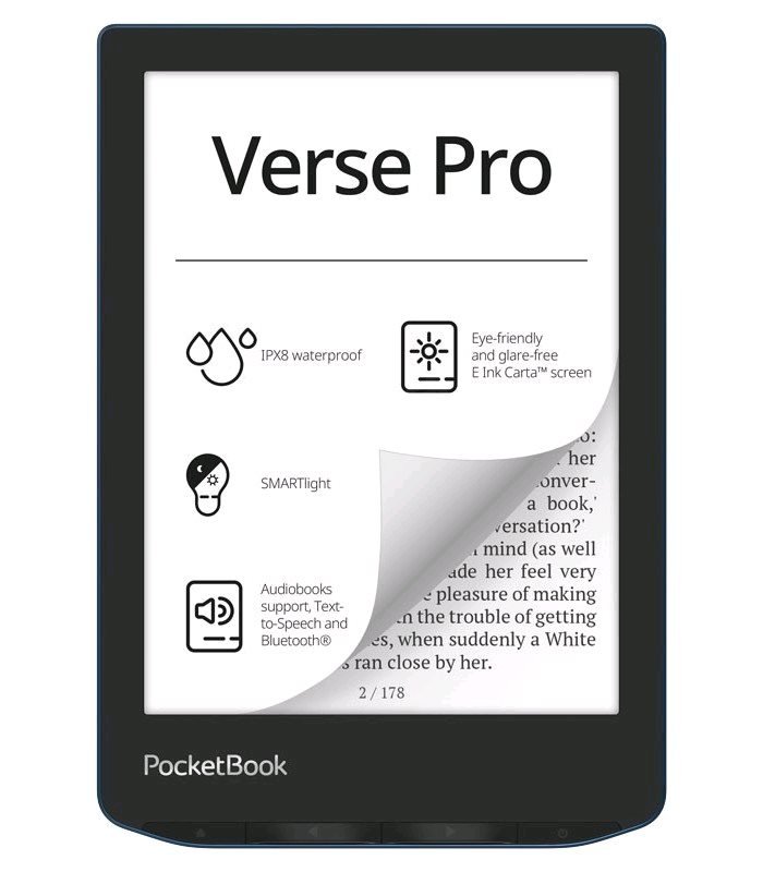 E-book POCKETBOOK 634 Verse Pro Azure, modrý - obrázek produktu