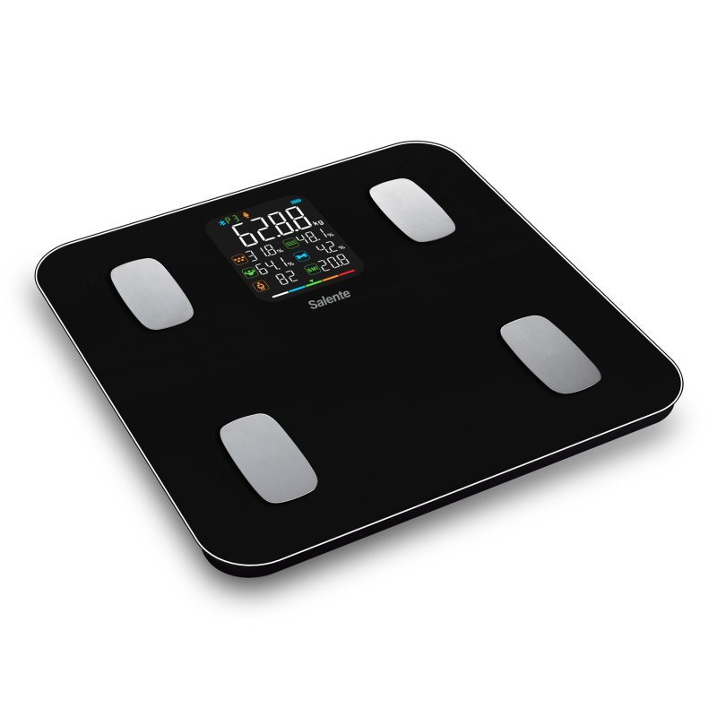 Salente MaxFit, chytrá osobní diagnostická fitness váha, Bluetooth, černá - obrázek č. 5