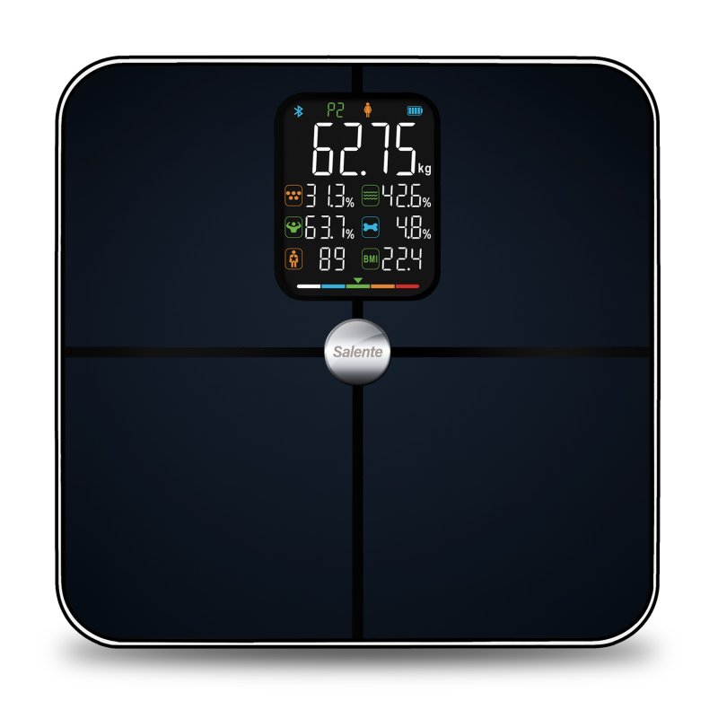 Salente BodyFit, chytrá osobní diagnostická fitness váha, Bluetooth, černá - obrázek č. 4