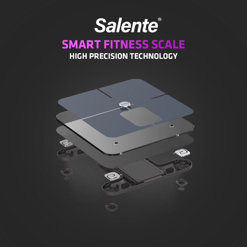 Salente BodyFit, chytrá osobní diagnostická fitness váha, Bluetooth, černá - obrázek č. 6