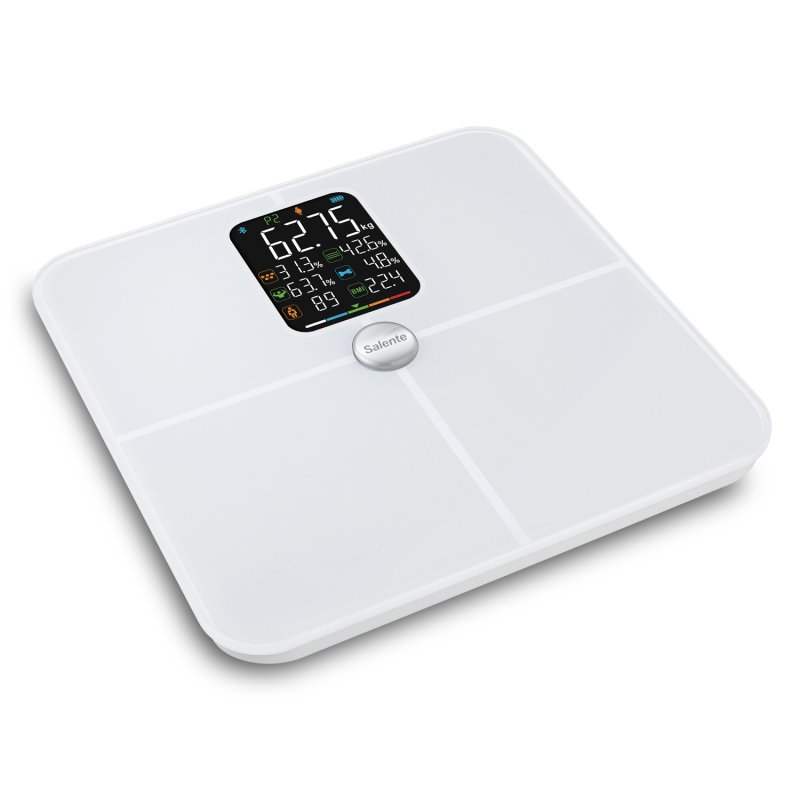 Salente BodyFit, chytrá osobní diagnostická fitness váha, Bluetooth, bílá - obrázek č. 4