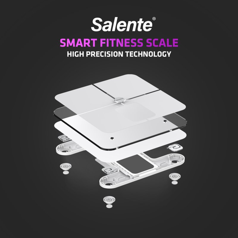 Salente BodyFit, chytrá osobní diagnostická fitness váha, Bluetooth, bílá - obrázek č. 6