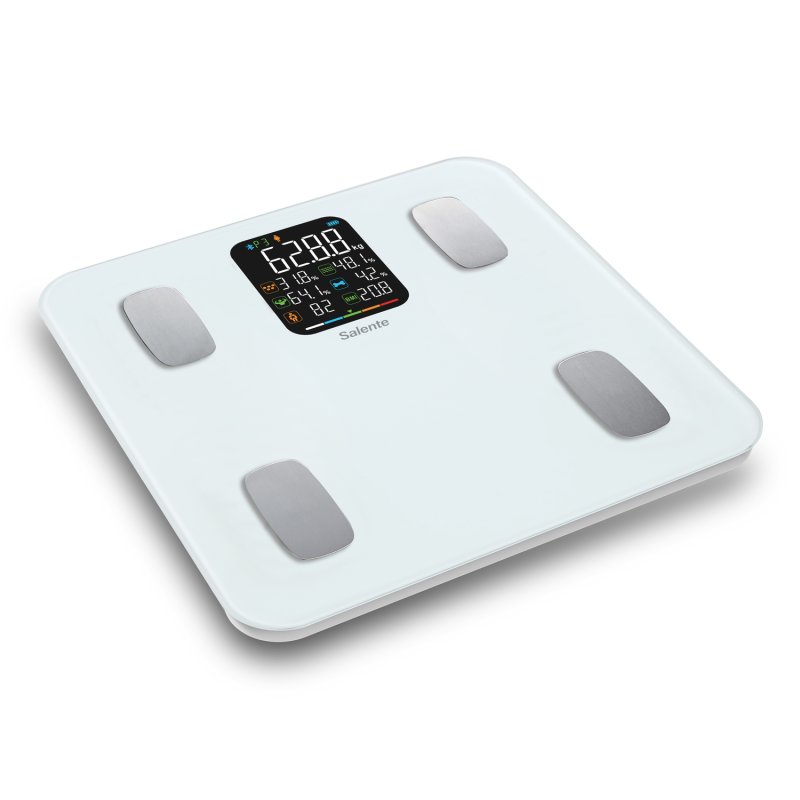 Salente MaxFit, chytrá osobní diagnostická fitness váha, Bluetooth, bílá - obrázek č. 5