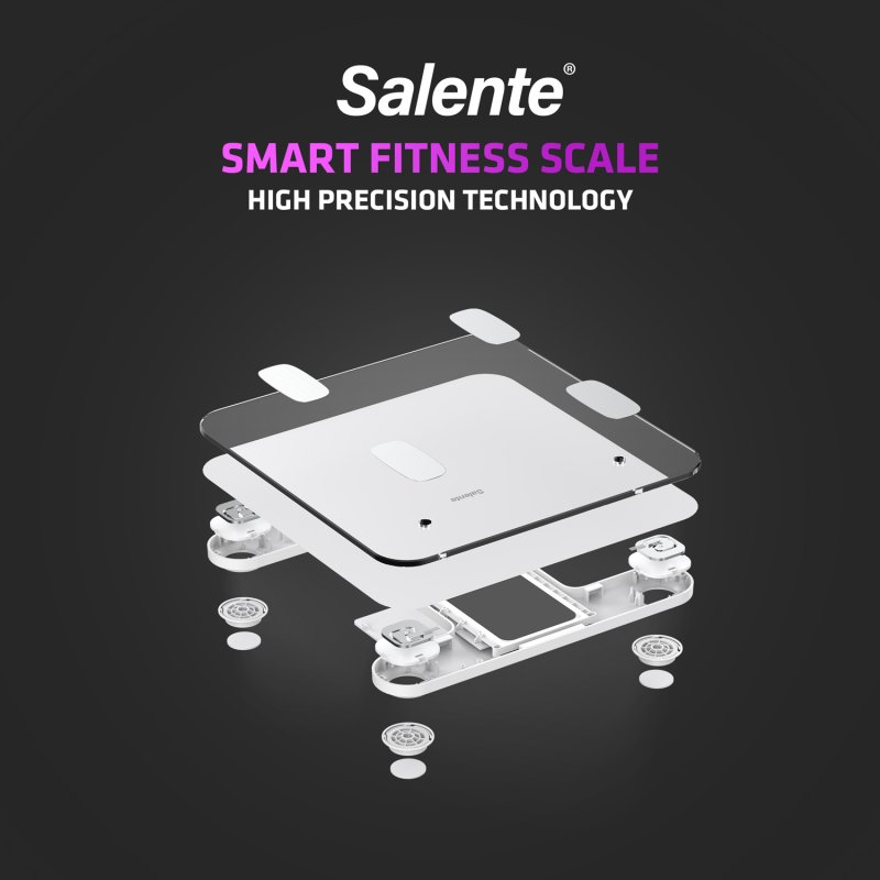 Salente MaxFit, chytrá osobní diagnostická fitness váha, Bluetooth, bílá - obrázek č. 7