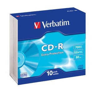 VERBATIM CD-R(10-Pack)Slim/ EP/ DL/ 52x/ 700MB - obrázek produktu