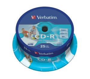 VERBATIM CD-R(25-Pack)Spindle/ Printable/ 52x/ 700MB - obrázek produktu