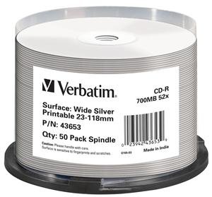 VERBATIM CD-R(50-Pack)Cake/ Print/ 52x/ 700MB/ NoID - obrázek produktu