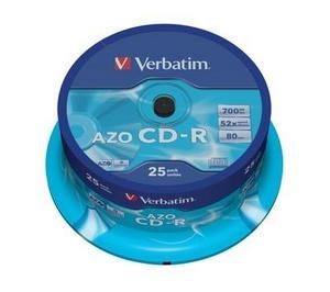 VERBATIM CD-R(25-Pack)Cake/ Crystal/ 52x/ 700MB - obrázek produktu