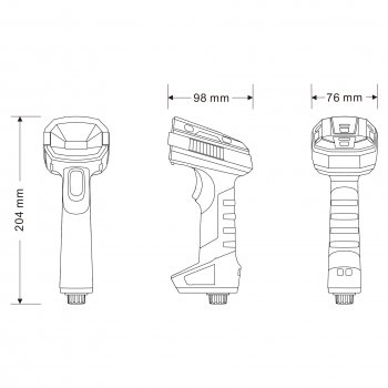 Virtuos HW-857 CCD 2D průmyslová, čtečka, bezdrátová, USB, tmavě šedá - obrázek č. 4