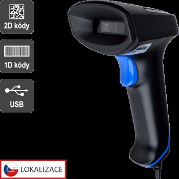 CCD 2D čtečka Virtuos HT-851A, USB (klávesnice / RS-232 emulace), bez stojánku, černá - obrázek produktu