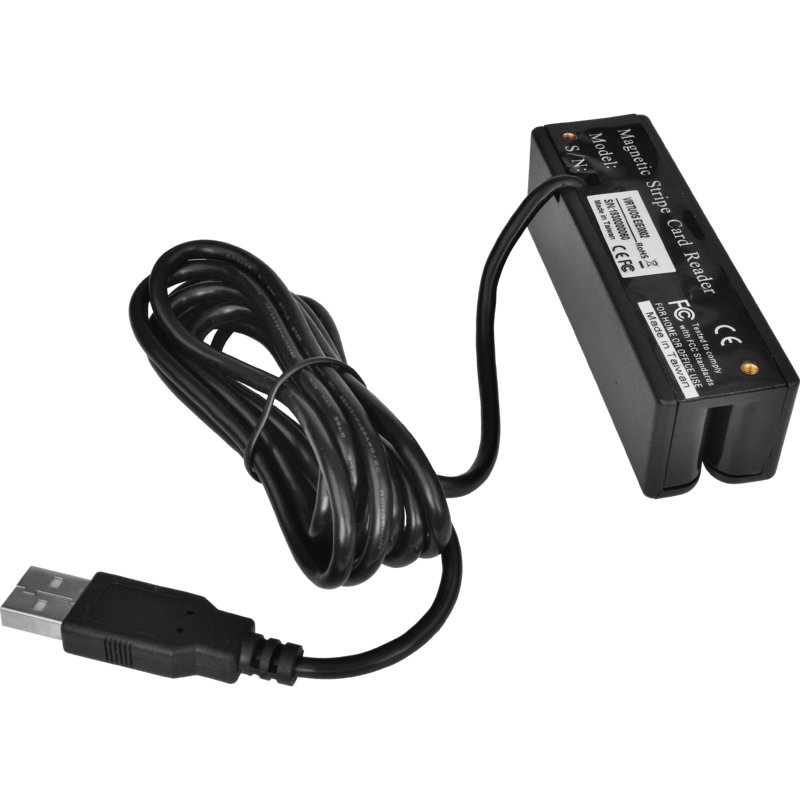Třístopá čtečka magnetických karet MSR-100A, USB (emulace klávesnice), černá - obrázek č. 1
