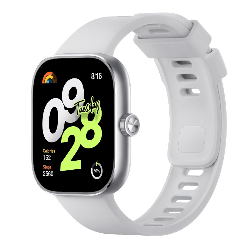 Xiaomi Redmi Watch 4/ Silver/ Sport Band/ White - obrázek č. 1
