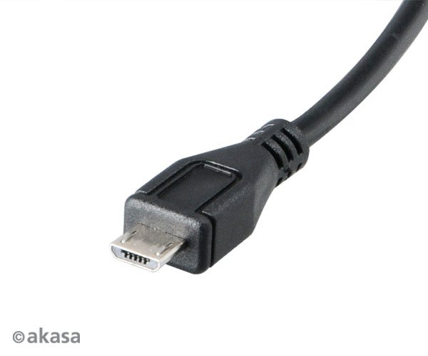 AKASA - USB kabel OTG - mikro USBna USB - 15 cm - obrázek č. 2