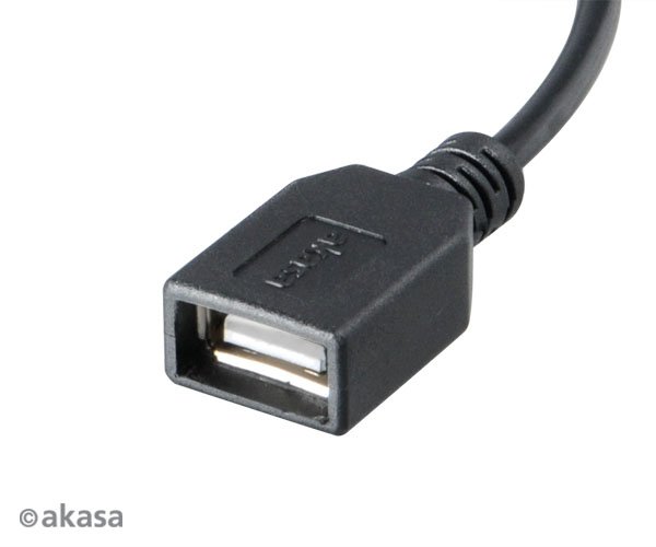 AKASA - USB kabel OTG - mikro USBna USB - 15 cm - obrázek č. 1