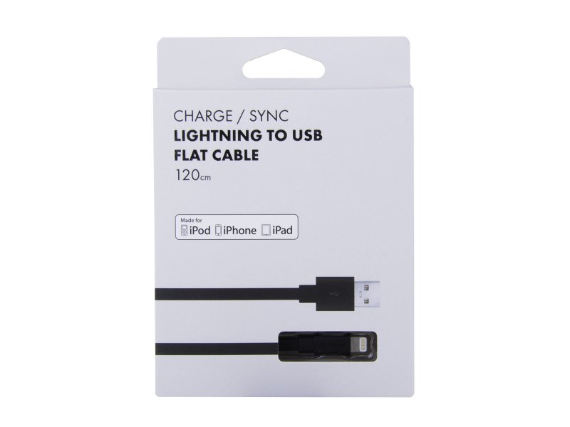Kabel AVACOM MFI-120K USB - Lightning, MFi certifikace, 120cm, černá - obrázek č. 1