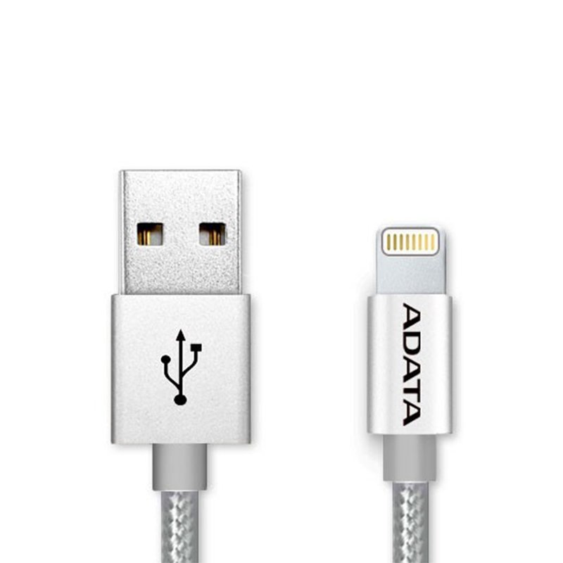 ADATA Lightning kabel MFi kovově stříbrný - obrázek produktu