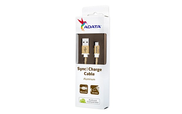ADATA Micro USB kabel pletený 1m zlatý - obrázek č. 2