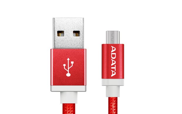 ADATA Micro USB kabel pletený 1m červený - obrázek produktu