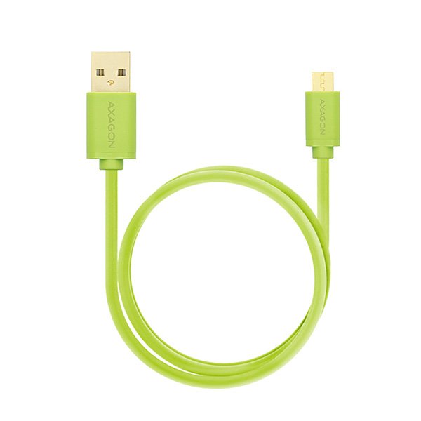 AXAGON HQ Kabel Micro USB, 2A, zelený, 2 m - obrázek produktu