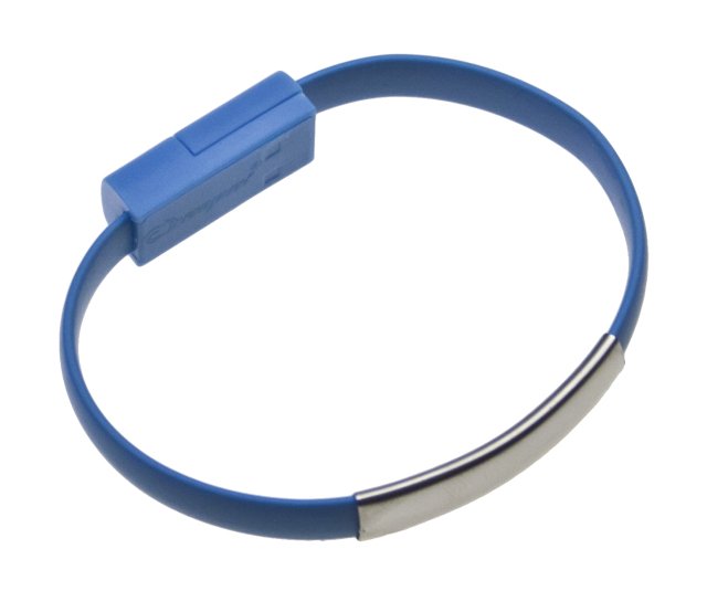 Datový kabel BRACELET microUSB nabíjecí blue - obrázek produktu