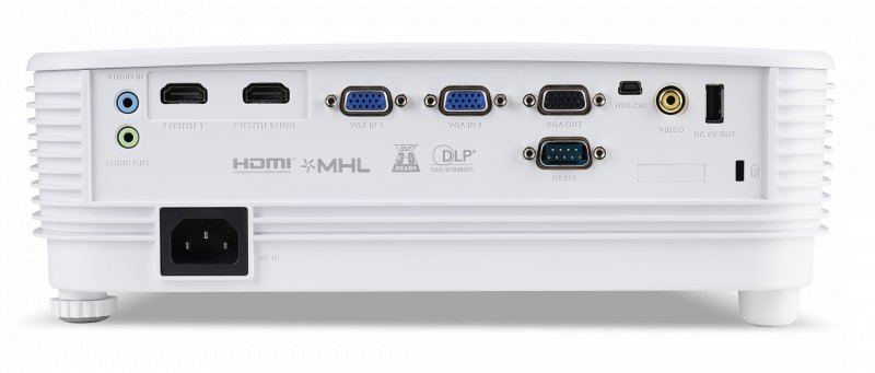 Acer DLP P1250 - 3600Lm, XGA, 20000:1, HDMI, VGA, USB, repro., bílý - obrázek č. 4