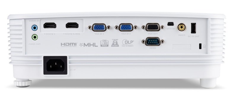 Acer DLP P1350W - 3700Lm, WXGA, 20000:1, HDMI, VGA, USB, repro., bílý - obrázek č. 4