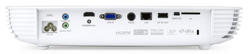 Acer DLP K650i - 1400Lm, FullHD, 100000:1, HDMI, VGA, RJ45, USB, SDcard, repro., bílý - obrázek č. 4