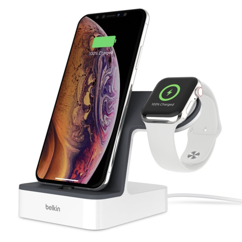 BELKIN Charge dock for iPhone & Apple Watch, bílý - obrázek produktu
