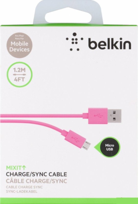 BELKIN MixIt microUSB kabel_tablet,phone,2m růžový - obrázek produktu