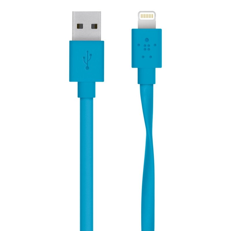BELKIN MixIt Flat Lightning kabel, 1,2m, modrý - obrázek produktu