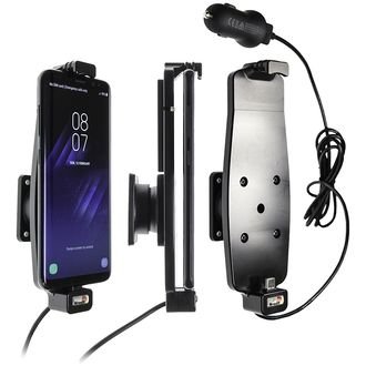 Brodit držák do auta na Samsung Galaxy S10/ S9/ S8 a jiné s pružinou, s nab. z cig. zapalovače/ USB - obrázek produktu